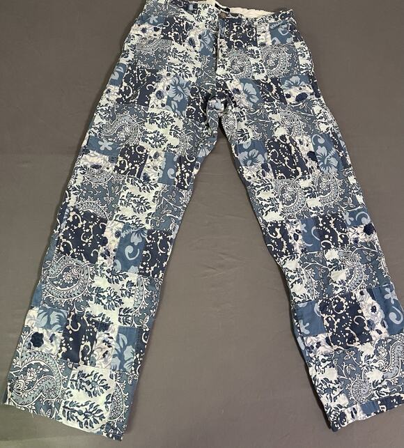 J. Crew Other - J.Crew Men’s 33x32 Blue White Patchwork Paisley Pants Excellent Cond